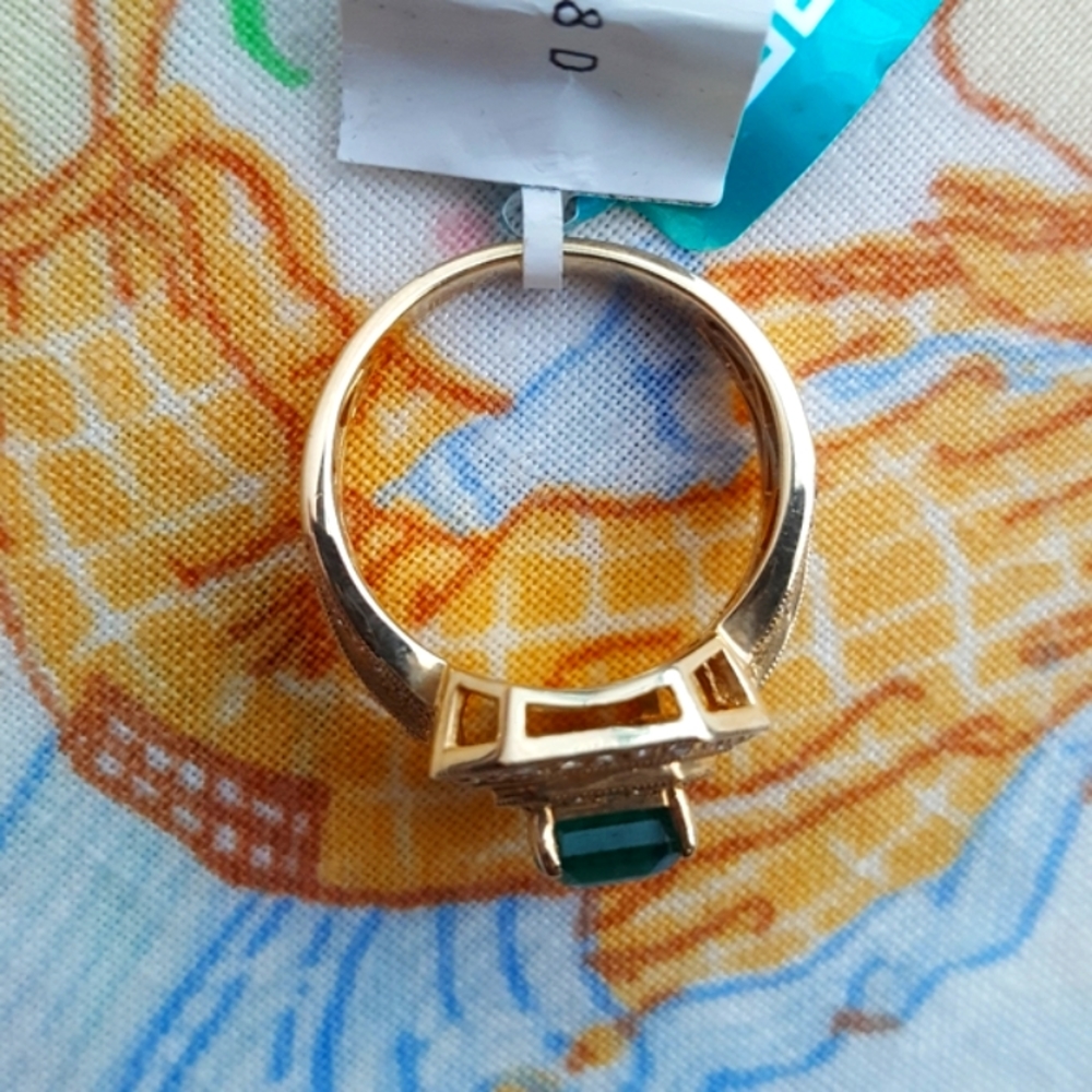 HP💫NWT🌙EFFY  14k Emerald Diamond Ring in Box Brasilica Collection - Picture 5 of 16